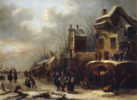 'Skating Rink on a River', 1665. Creator: Klaes Molenaer.