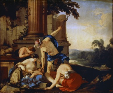 'Mercury Giving the Child Bacchus to the Nymphs of Nysa', 1638.  Artist: Laurent de la Hyre