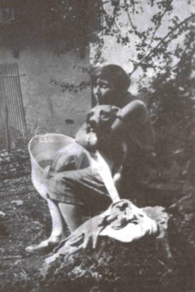 Marina Tsvetaeva with her dog. Savoy, 1930.