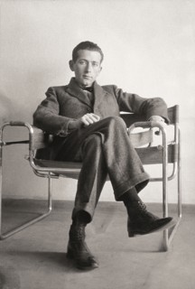 Marcel Breuer in the Wassily chair, 1926.