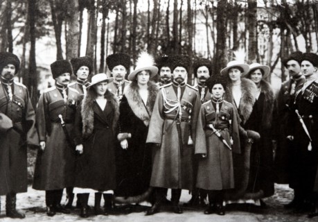 The Family of Tsar Nicholas II of Russia with the Kuban Cossacks, c. 1916.