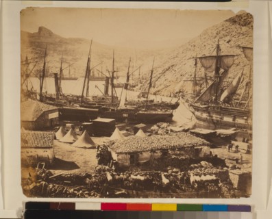 Russian Warships in the Cossack Bay, Balaklava, ca 1855.