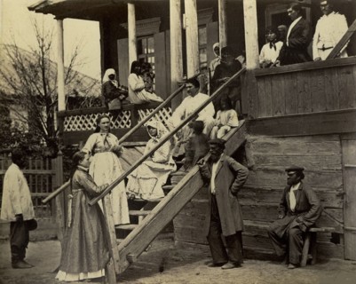 Cossacks family in a feast day, 1876.