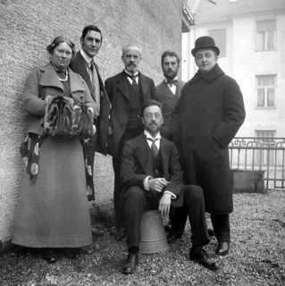Wassily Kandinsky with group of artists from the Blue Rider, 1911-1912.