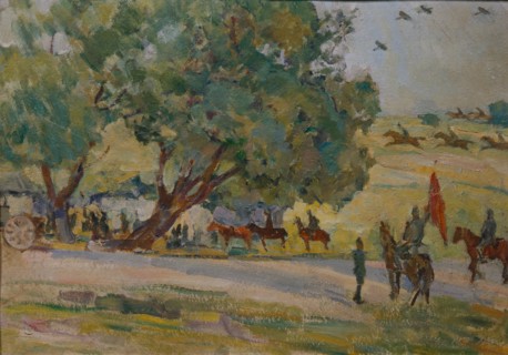 Manoeuvres near Moscow, 1930-1933. Artist: Ulyanov, Nikolai Pavlovich (1875-1949)