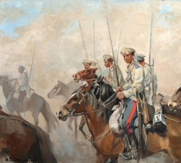 Cossacks, 1910s. Artist: Vladimirov, Ivan Alexeyevich (1869-1947)