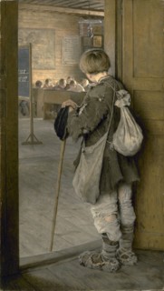 At the School Door, 1897. Artist: Bogdanov-Belsky, Nikolai Petrovich (1868-1945)