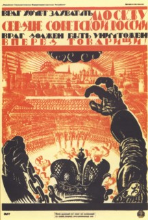 The enemy wants to occupy Moscow... (Poster), 1919. Artist: Fidman, Vladimir Ivanovich (1884-1949)