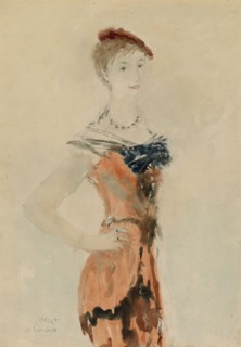 Lady with a Red Beret, 1935. Artist: Sokolov, Mikhail Xenofontovich (1885-1947)