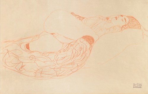 Reclining Semi-Nude (Masturbating), 1912-1913. Artist: Klimt, Gustav (1862-1918)