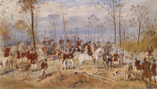 Fox hunting, c. 1890. Artist: Blaas, Julius, von (1845-1922)