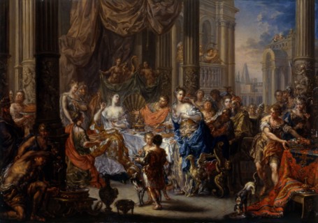 Cleopatra's feast. Artist: Platzer, Johann Georg (1704-1761)