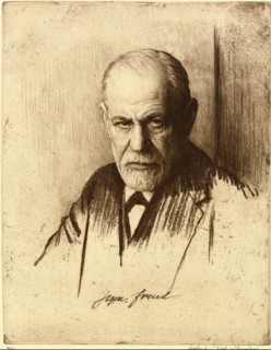 Portrait of Sigmund Freud (1856-1939), 1926. Artist: Schmutzer, Ferdinand (1870-1928)