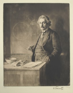 Portrait of Albert Einstein (1879-1955), 1921. Artist: Schmutzer, Ferdinand (1870-1928)