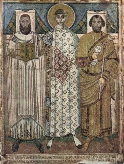 Saint Demetrius of Thessaloniki with the donors, 6th-7th century. Artist: Master of Hagios Demetrios (End of 6th cen.)