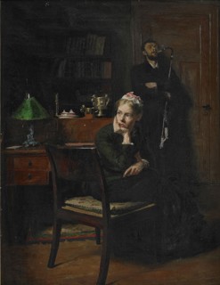 Family Scene in an Interior, 1885. Artist: Ilsted, Peter Vilhelm (1861-1933)