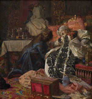 The Death of Queen Sophie Amalie, 1882. Artist: Zahrtmann, Kristian (1843-1917)