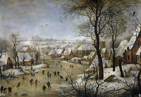Winter landscape with a Bird Trap, ca 1601. Artist: Brueghel, Pieter, the Younger (1564-1638)