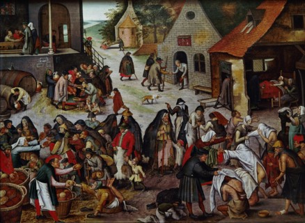 The Seven Works of Mercy. Artist: Brueghel, Pieter, the Younger (1564-1638)