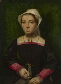 A Lady with a Rosary, c. 1550. Artist: Hemessen, Catharina, van (1527/28-after 1580)