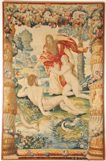 Adam and Eve (Tapestry), c. 1650-1660. Artist: Leyniers Workshop (active Mid of 17th cen.)