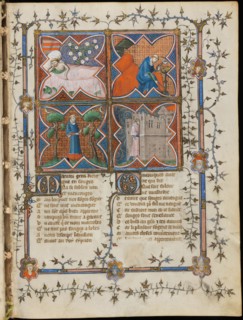 Miniature from a manuscript of the Roman de la Rose by Guillaume de Lorris and Jean de Meun, 1353. Artist: Master of the Rose novels (active Second Half of 14th cen.)