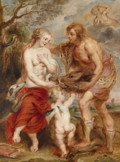 Meleager offering the Calydon boar's head to Atalanta. Artist: Rubens, Pieter Paul (1577-1640)