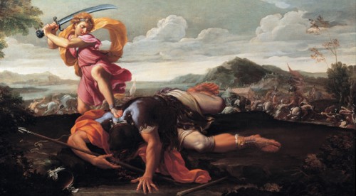 David and Goliath, 1650-1660. Artist: Courtois, Guillaume (1628-1679)