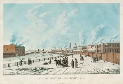 The Semyonovsky Bridge in Saint Petersburg, 1813. Artist: Damam-Demartrait, Michel François (1763-1827)