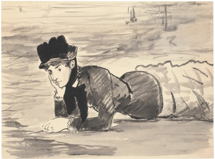 Woman Lying on the Beach. Annabel Lee, ca 1881. Artist: Manet, Édouard (1832-1883)