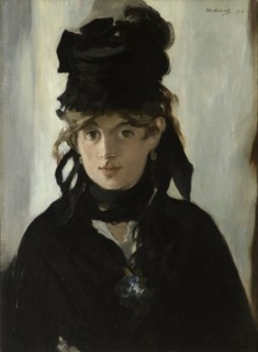 Berthe Morisot With a Bouquet of Violets, c. 1880. Artist: Manet, Édouard (1832-1883)