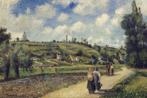 Landscape near Pontoise, the Auvers Road, 1881. Artist: Pissarro, Camille (1830-1903)