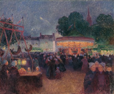 Night Fair at Saint-Pol-de-Léon, ca 1896. Artist: Puigaudeau, Ferdinand Loyen du (1864-1930)