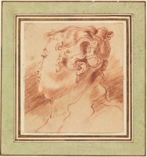 Study of Woman's Head, c. 1725. Artist: Watteau, Jean Antoine (1684-1721)