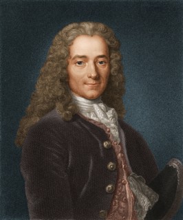 Portrait of the writer, essayist and philosopher Francois Marie Arouet de Voltaire (1694-1778), 1730s. Artist: Anonymous