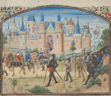 The Siege of Tyre, 1124. Miniature from the Historia by William of Tyre, 1460s. Artist: Anonymous