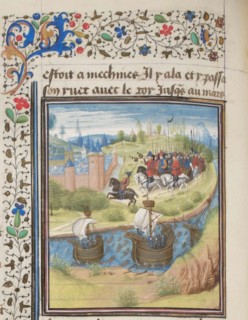 English king Richard I Lionheart conquered the island of Cyprus in 1191. Miniature from the Historia by William of Tyre, 1460s. Artist: Anonymous