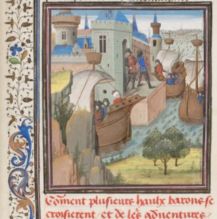 Start to the Fourth Crusade. Miniature from the Historia by William of Tyre, 1460s. Artist: Anonymous