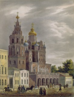 The Church of the Dormition of the Theotokos at the Pokrovka Street in Moscow, 1825. Artist: Cadolle, Auguste Jean Baptiste Antoine (1782-1849)