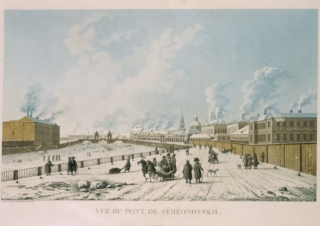 The Semyonovsky Bridge in Saint Petersburg, 1813. Artist: Damam-Demartrait, Michel François (1763-1827)