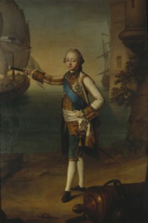 Portrait of Grand Duke Pavel Petrovich (1754-1801) in Admiral Uniform, 1769. Artist: Delapierre, Nicolas Benjamin (1739-1802)