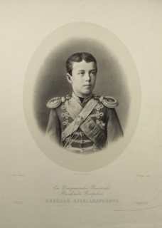 Portrait of the Tsarevich Nikolay Aleksandrovich of Russia (1868-1918). Artist: Dharlingue, Gustave (1839-1902)