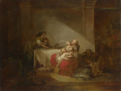 Interior Scene. The Happy Mother, Second Half of the 18th cen.. Artist: Fragonard, Jean Honoré (1732-1806)