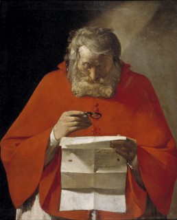 Saint Jerome reading a letter, ca. 1628-1629. Artist: La Tour, Georges, de (1583-1652)