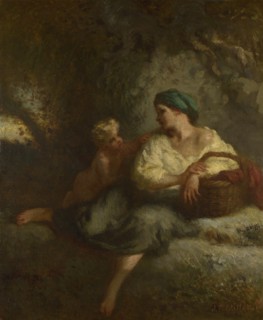 The Whisper, c. 1846. Artist: Millet, Jean-François (1814-1875)