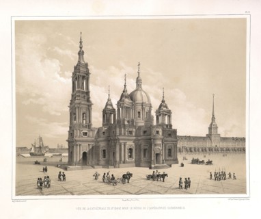 View of the Saint Isaac's Cathedral at the Time of Catherine II (From: The Construction of the Saint Isaac's Cathedral), 1845. Artist: Montferrand, Auguste, de (1786-1858)
