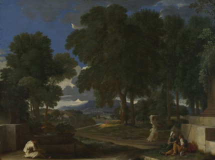 Landscape with a Man washing his Feet at a Fountain, 1648. Artist: Poussin, Nicolas (1594-1665)