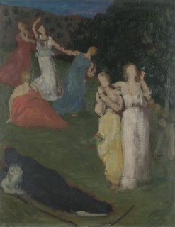 Death and the Maiden, before 1872. Artist: Puvis de Chavannes, Pierre Cécil (1824-1898)
