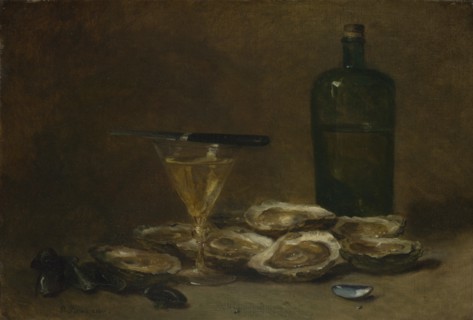 Still Life with Oysters, 1875-1877. Artist: Rousseau, Philippe (1816-1887)