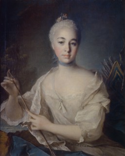 Portrait of Countess Anna Vorontsova (1743-1769), ca 1758. Artist: Tocqué, Louis (1696-1772)